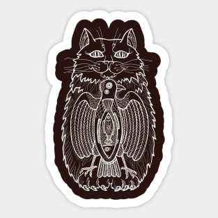 Cat hunter white Sticker